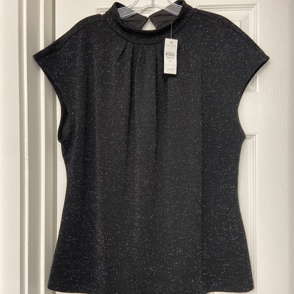 NWT ann Taylor cap sleeve sparkle shirt